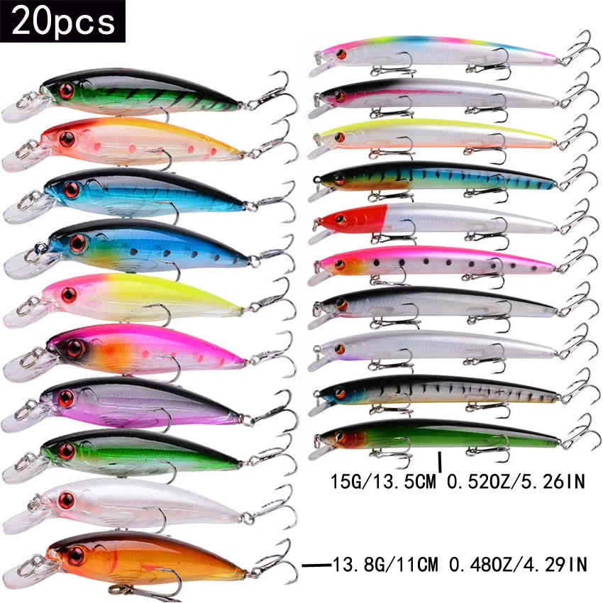 Marine Salt Mix - 20/10 pçs/lote minnow iscas de pesca