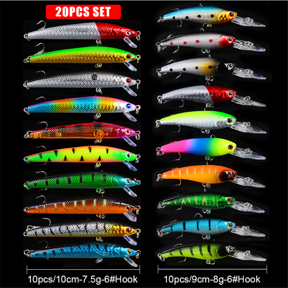 20 pçs/lote minnow iscas de pe - Marine Salt Mix avaliação e preço