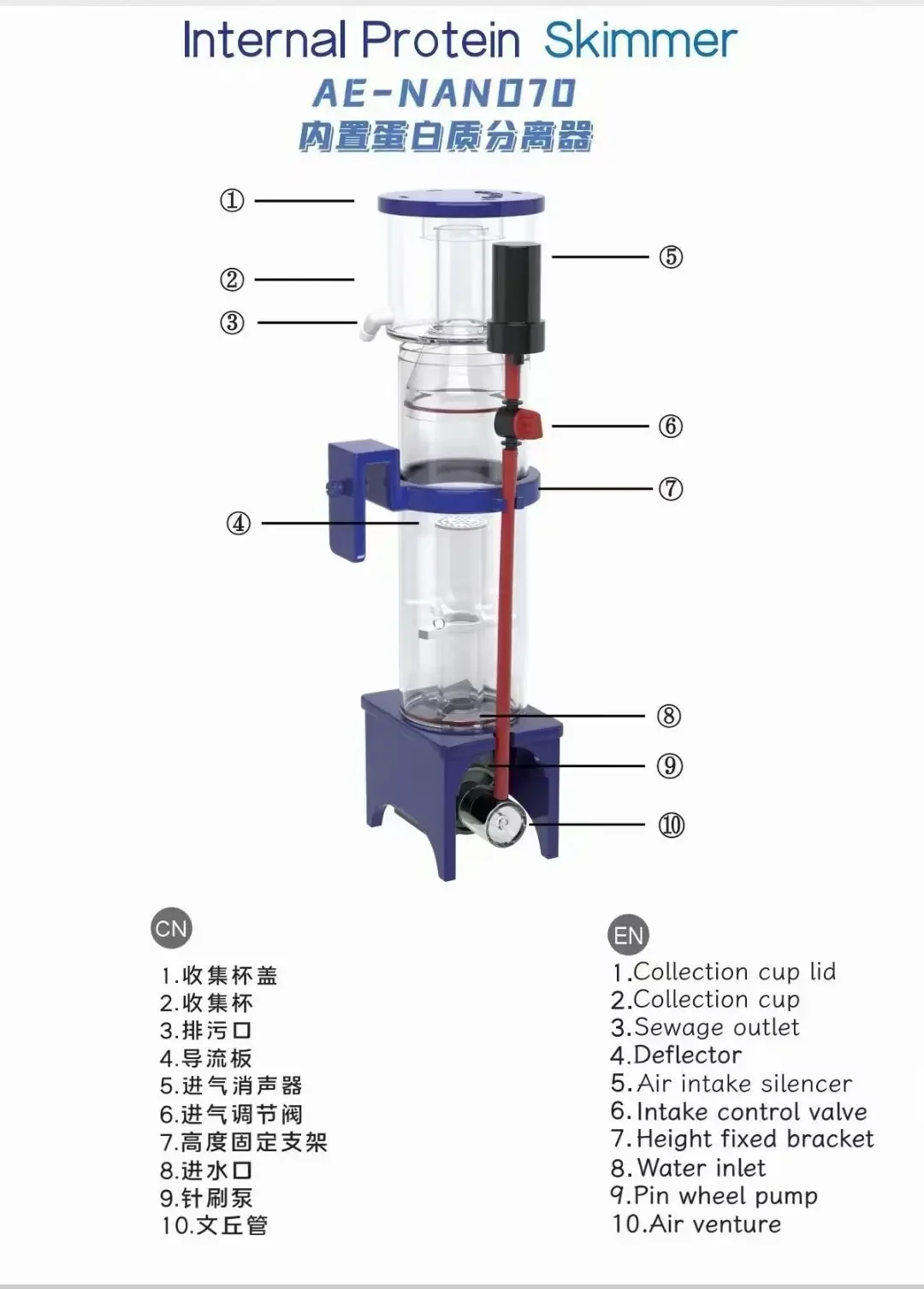 110-240V Aqua Excel Nano 40D 5 - Marine Aquarium Overflow avaliação e preço